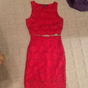 Lulu’s ‘Look at me wow Red lace two-piece dress